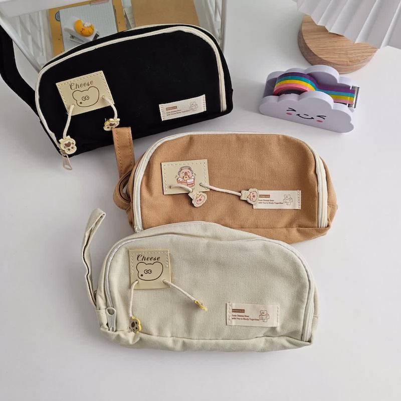 جامدادی دو زیپ منگوله داربرند موکا