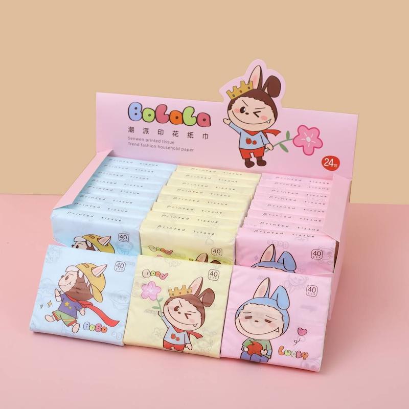 دستمال کاغذی طرح دار مدل لبو بو