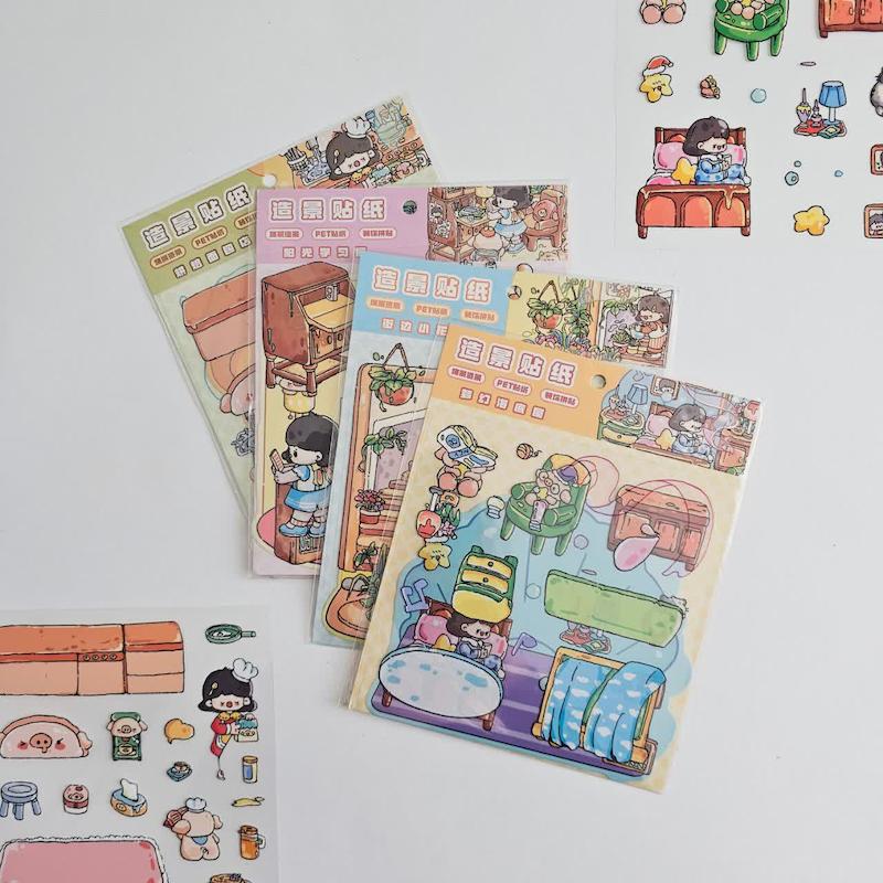 استیکر سه بعدی طرح دختر