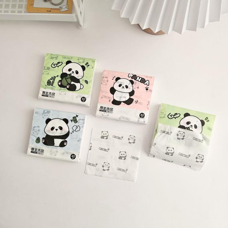 دستمال کاغذی  بزرگ طرح دار مدل پاندا جعبه سبز