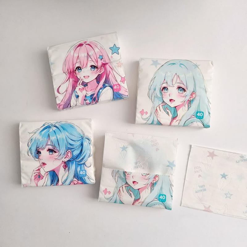 دستمال کاغذی طرح دار مدل دختر