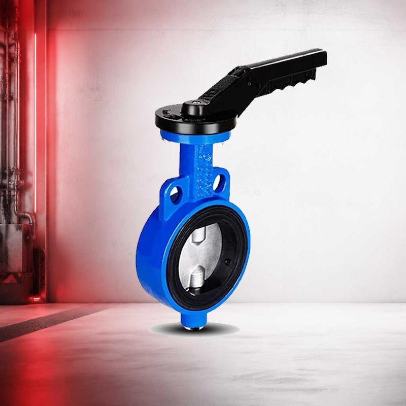 شیر پروانه ای ویفری اهرمی دیسک چدن  میراب pn10