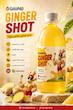 نوشیدنی زنجبیل جینوپاد│Ginger Shot طبیعی،انرژی زا،تقویت سیستم ایمنی با ویتامین C و طعم لیمو