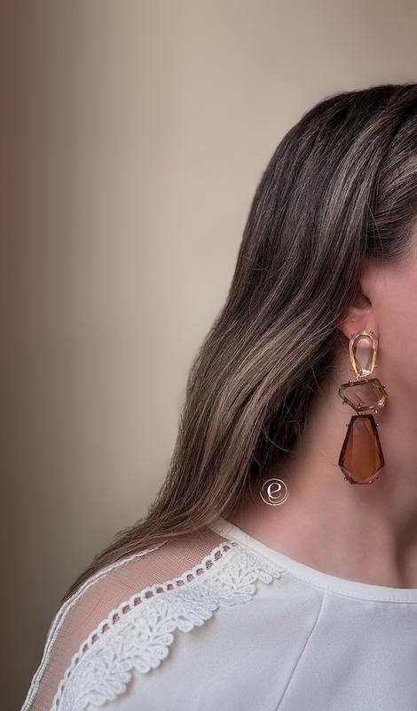 گوشواره سه شکل شیشه ای 