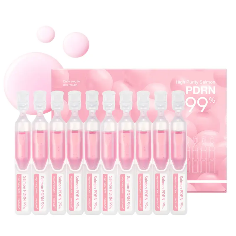سرم ضد پیری یک روزه صورتی مدیکیوب مدل Salmon DNA PDRN Pink One Day Serum حاوی 99% PDRN و ماهی سالمون در بسته بندی 10 عددی 