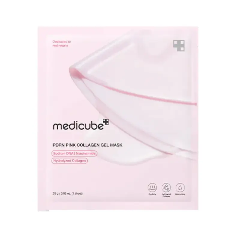 ماسک ورقه ای جوانساز صورت مدیکیوب مدل PDRN Pink Collagen Gel Mask حجم 28 گرم 