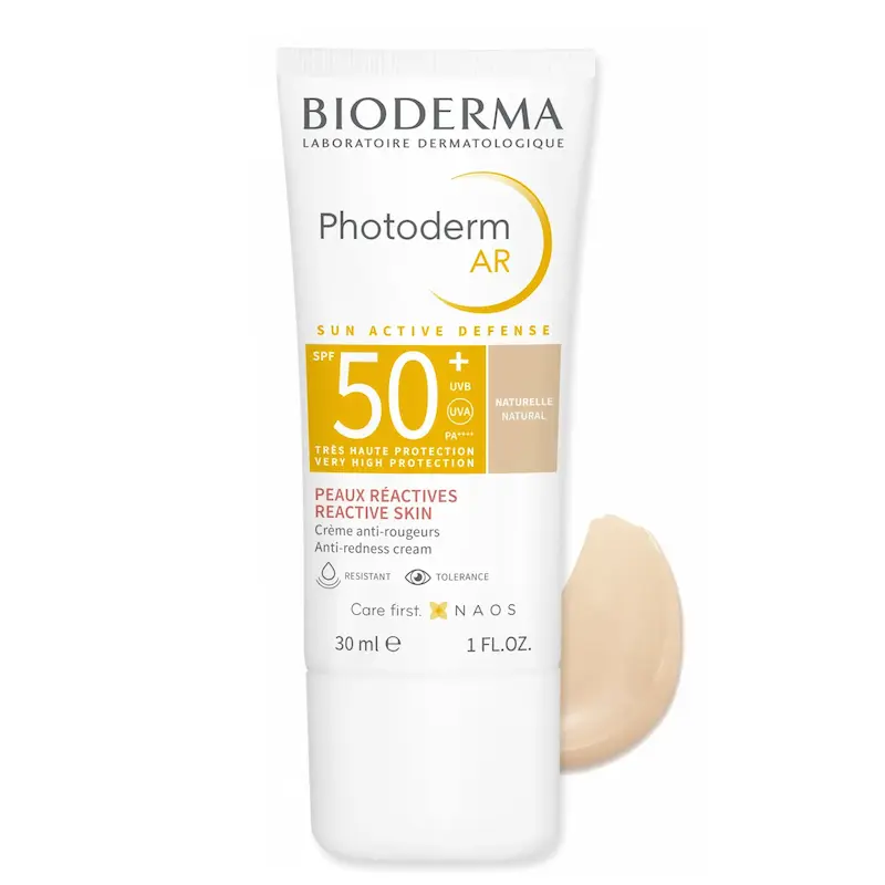 کرم ضد آفتاب رنگی و ضد قرمزی بایودرما Bioderma مدل Photoderm AR SPF ۵۰ حجم ۳۰ میلی‌لیتر مناسب پوست حساس و دارای قرمزی