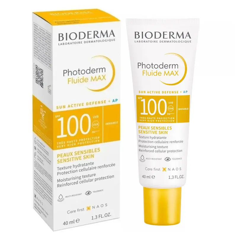  فلوئید ضد آفتاب محافظ قوی بایودرما Bioderma مدل Photoderm Fluide Max SPF ۵۰ حجم ۴۰ میلی‌لیتر مناسب پوست حساس