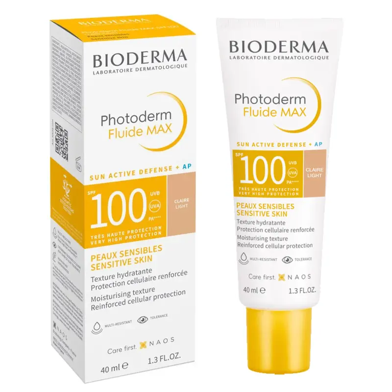 فلوئید ضد آفتاب رنگی بایودرما مدل Phoroderm Fluide Max رنگ Light حجم 40ml