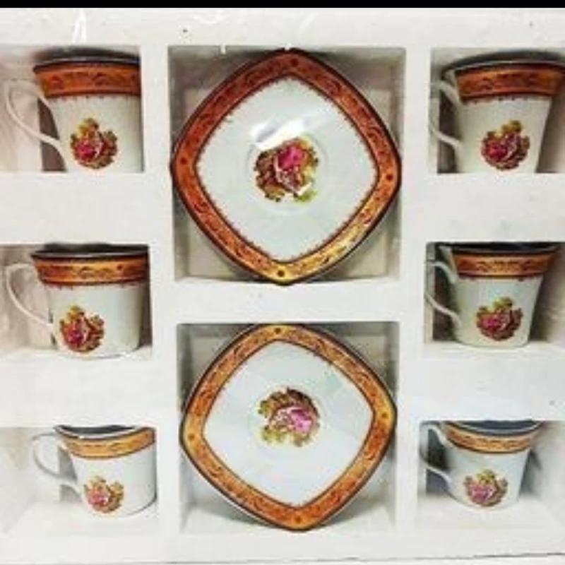 ست فنجان و نعلبکی چینی پردیس کاشان طرح لیلی و مجنون