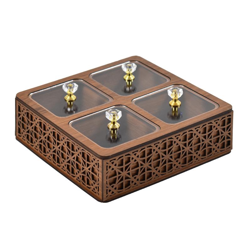  جعبه پذیرایی مدل یاس طرح چهارخانه کد P401