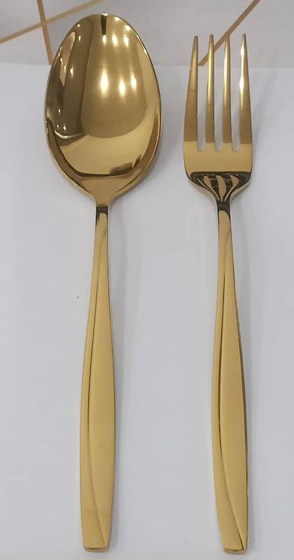 قاشق و چنگال یونیک آلمان (Unique Germany) مدل ماینز طلایی (رنگ ثابت)