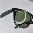 ⭐ ریبن ویفرر 2140 سایز 54 عدسی شیشه پلاریزه آنتی رفلکس RAYBAN WAYFARER رنگ مشکی سبز (فول پک)