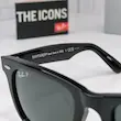 ⭐ ریبن ویفرر 2140 سایز 52 عدسی شیشه پلاریزه آنتی رفلکس RAYBAN WAYFARER رنگ مشکی (فول پک)