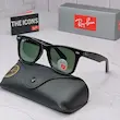 ریبن ویفرر 2140 سایز 52 عدسی شیشه پلاریزه آنتی رفلکس RAYBAN WAYFARER رنگ مشکی عدسی سبز (فول پک)