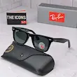 ⭐ ریبن ویفرر 2140 سایز 50 عدسی شیشه پلاریزه آنتی رفلکس RAYBAN WAYFARER رنگ مشکی (فول پک)
