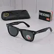 ⭐ ریبن ویفرر 2140 سایز 50 عدسی شیشه پلاریزه آنتی رفلکس RAYBAN WAYFARER رنگ مشکی (فول پک)
