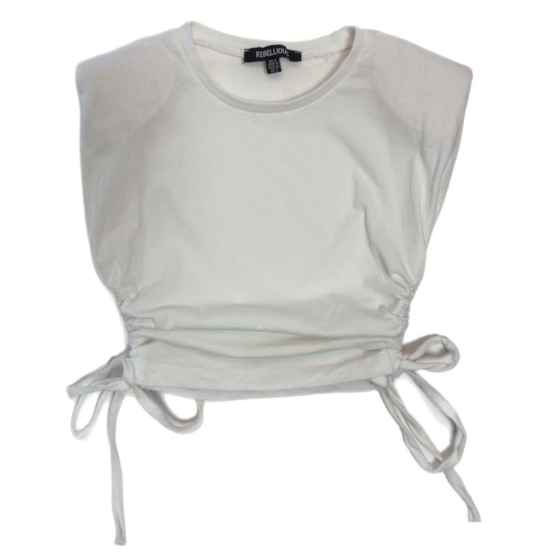 کراپ تیشرت با پد سرشانه زنانه برند ربلیوس Rebellious