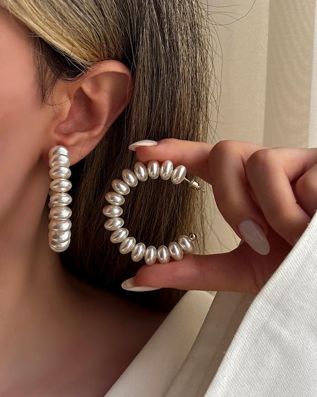 گوشواره حلقه ای مرواریدی