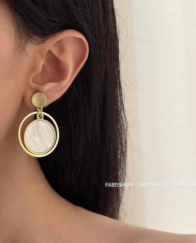 گوشواره صدفی دایره