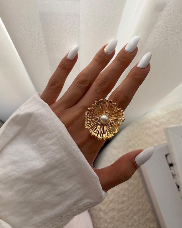 انگشتر قاصدک مرواریدی