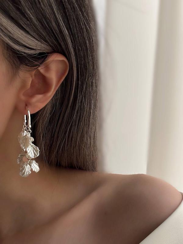 گوشواره صدفی برگ پولکی