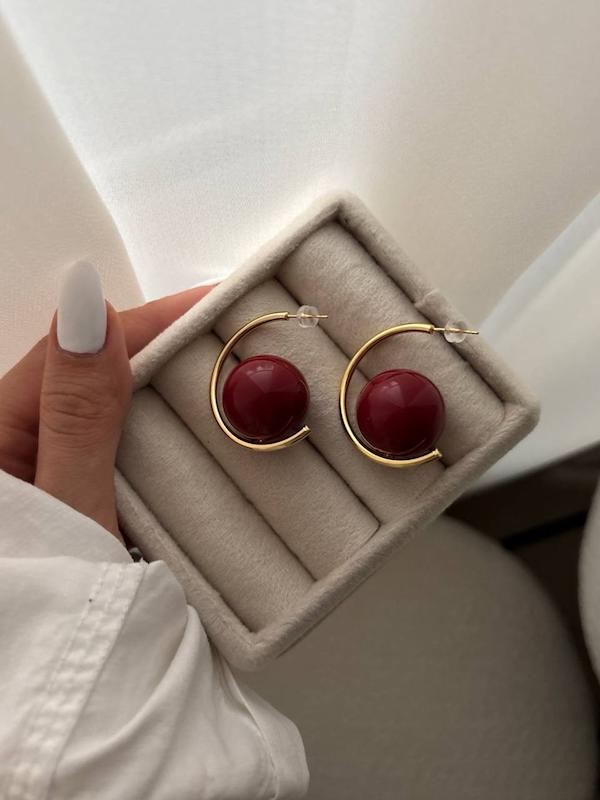 گوشواره گوی هلالی قرمز