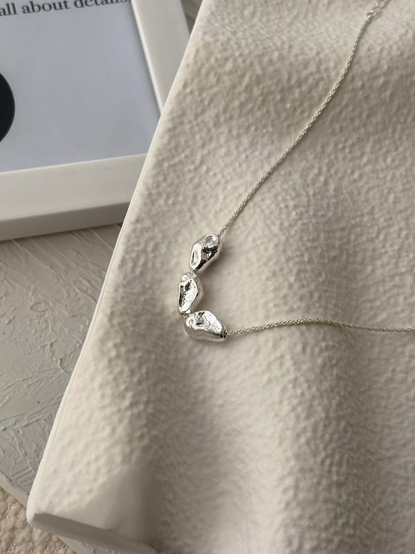 گردنبند سه سنگ ابکاری نقره