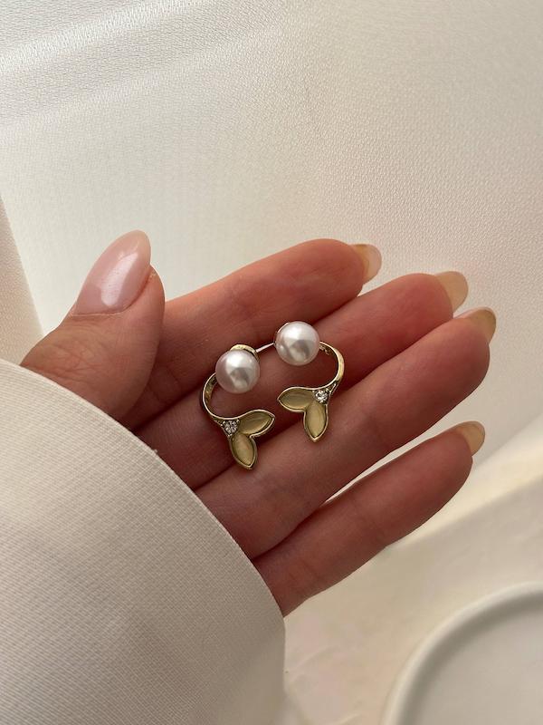 گوشواره دم وال مرواریدی