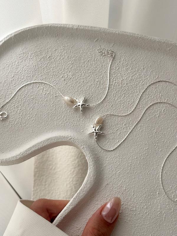 ست گردنبند و دستبند ستاره دریایی مرواریدی