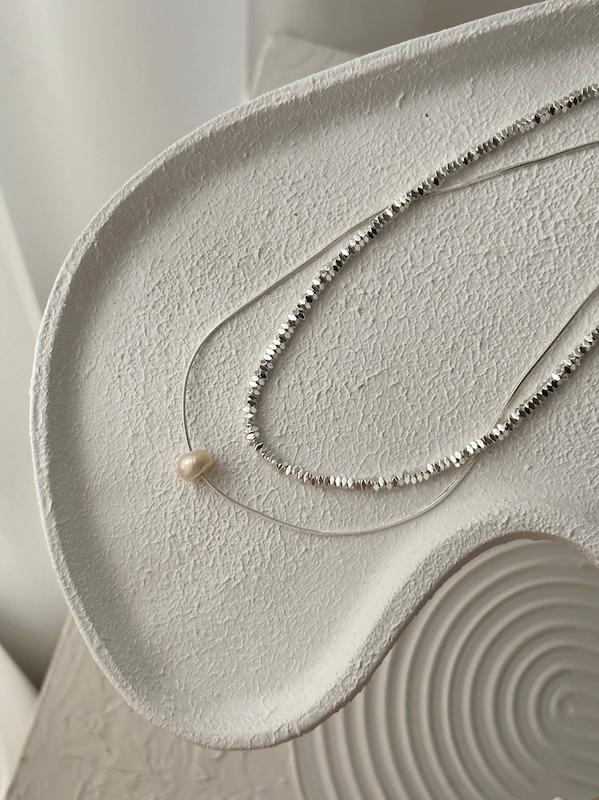 گردنبند بدنه تراش تک مروارید پرورشی