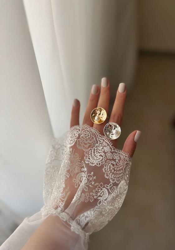 انگشتر دایره و مروارید