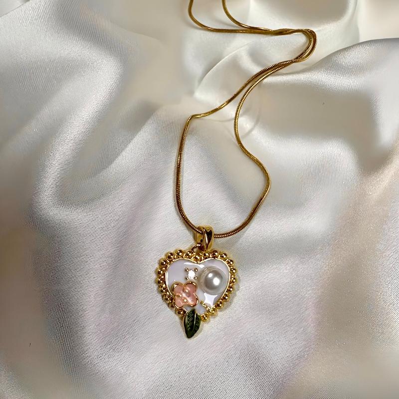 گردنبند میناکاری پلاک قلب