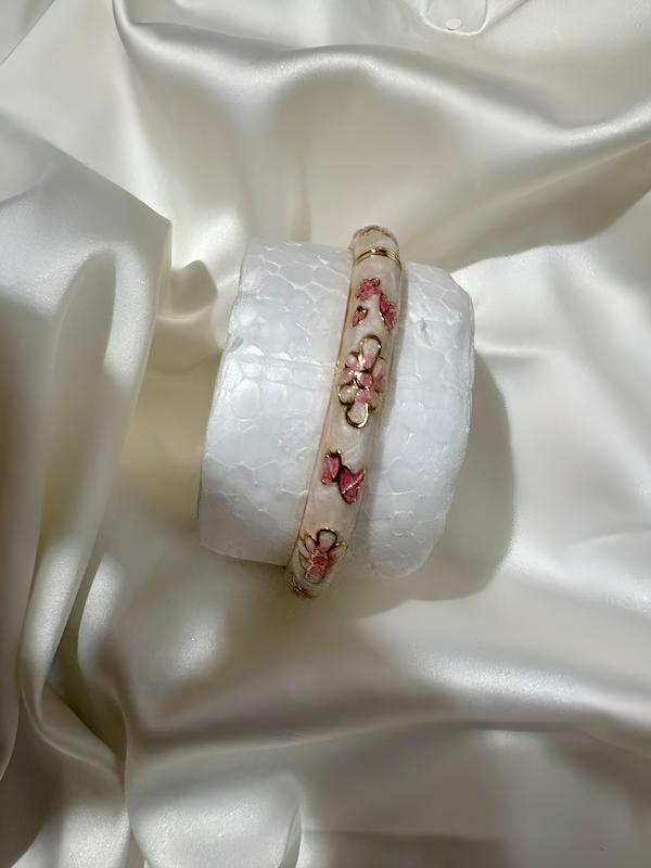 دستبند میناکاری صورتی