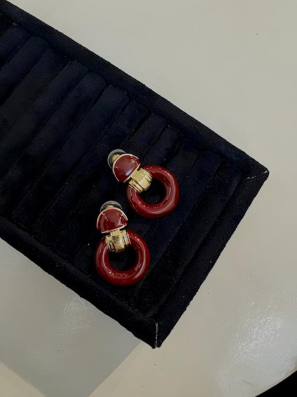 گوشواره حلقه ای آویز چری