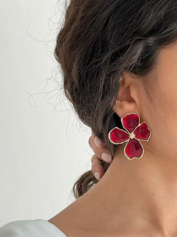 گوشواره گل میناکاری