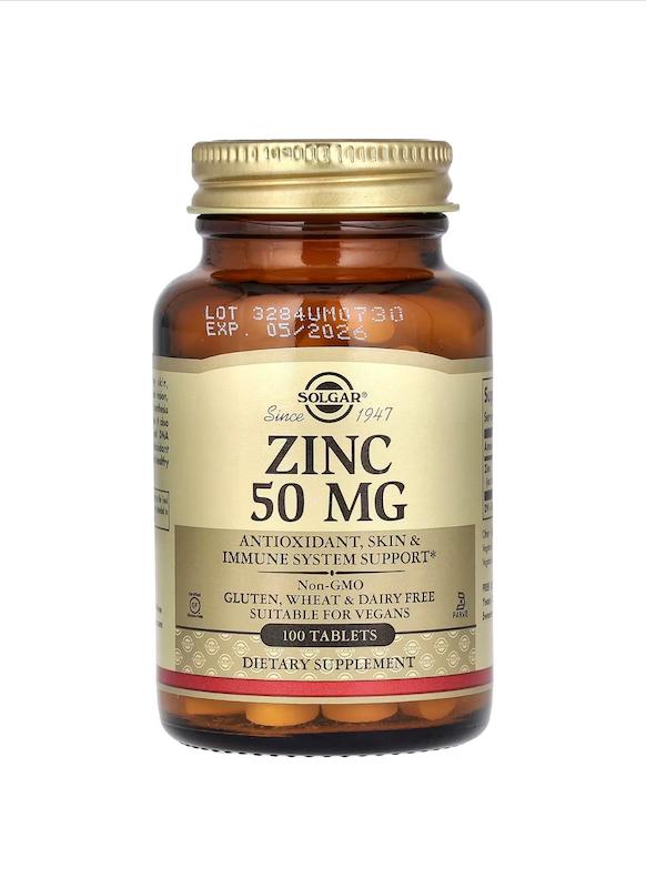 قرص زینک ۵۰ میلی‌گرم سولگار--Solgar Zinc 50 mg Tablets   