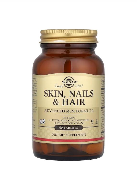 قرص اسکین، نیلز اند هیر سولگار60عددی--Solgar Skin, Nails & Hair Advanced MSM Formula
