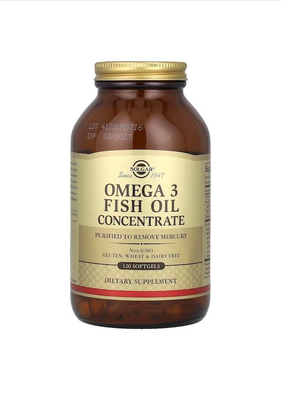 سافت‌ژل امگا ۳ فیش اویل کنسانتره سولگار120عددی--Solgar Omega 3 Fish Oil 