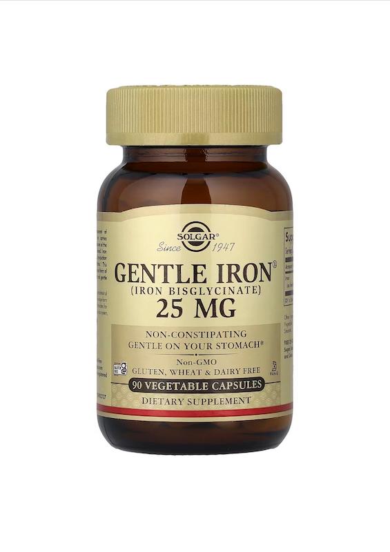 کپسول‌ آهن سازگار با گوارش 25میلی گرم 90عددی سولگار Gentle Iron Solgar