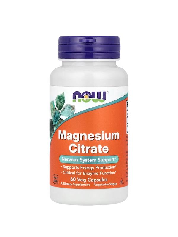 کپسول منیزیم سیترات ناو 60عددی--NOW Magnesium Citrate