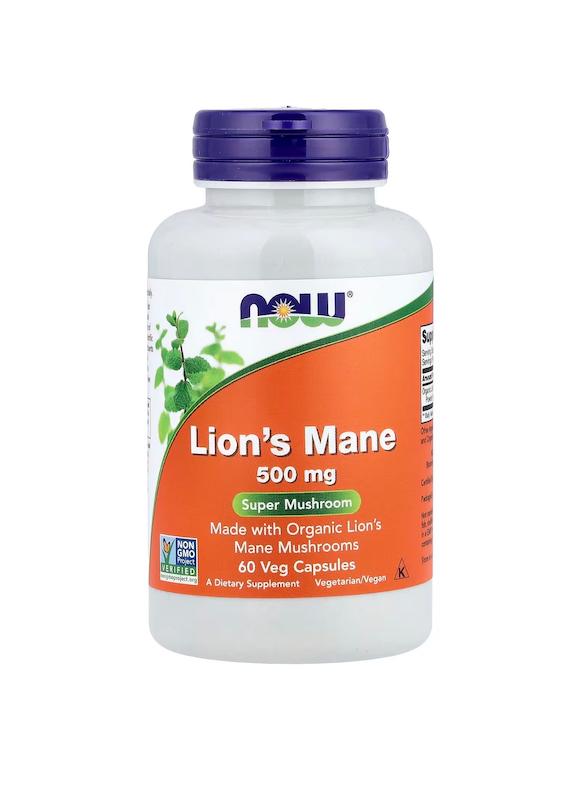 کپسول لاینز مین ۵۰۰ میلی‌گرم ناو 60 عددی --NOW Foods Lion's Mane