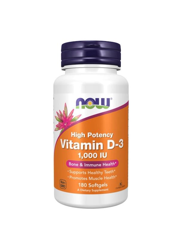 سافت‌ژل ویتامین D3 1000 واحد ناو180عددی  NOW Vitamin D3 1000 IU