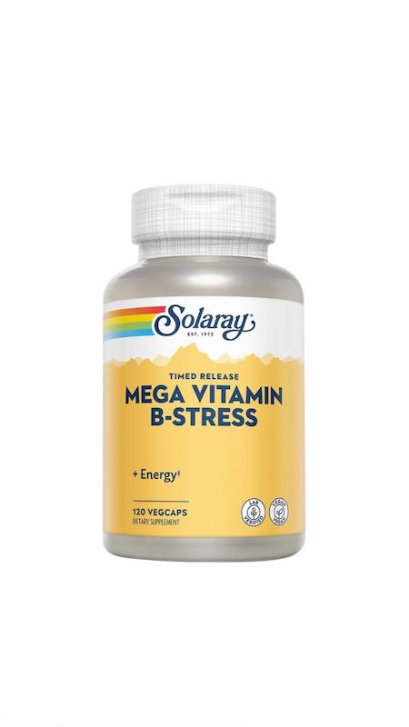 کپسول مگا ویتامین B-استرس سولارای120عددی--Solaray Mega Vitamin B-Stress