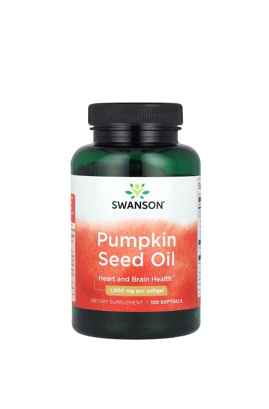 سافت‌ژل روغن تخم کدو سوانسون100عددی--Swanson Pumpkin Seed Oil 1000 mg Softgels