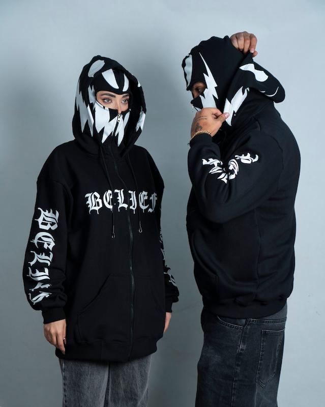 سوییشرت نینجا لش باکسی 2 کلاه طرح ونوم