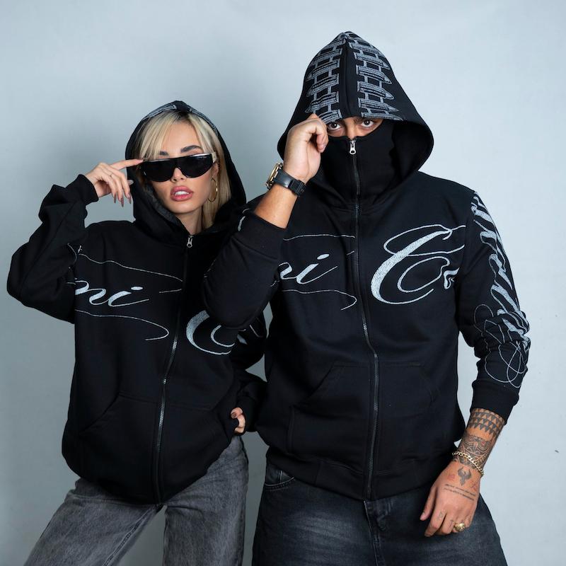 سوییشرت نینجا لش باکسی 2 کلاه طرح کروم هارت