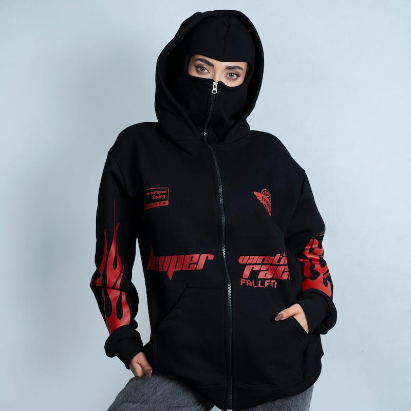 سوییشرت نینجا لش باکسی 2 کلاه طرح racer