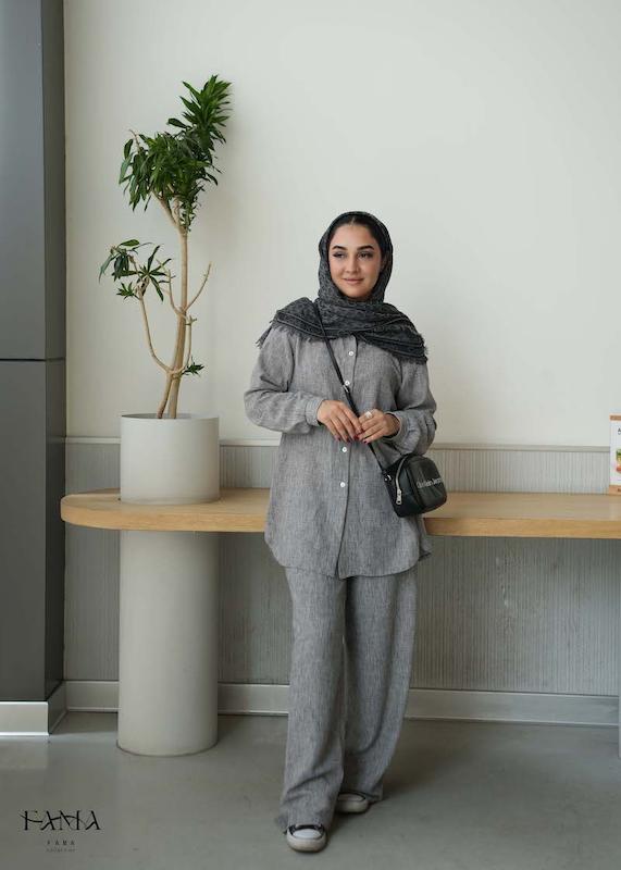 شومیز طوسی نسیم 