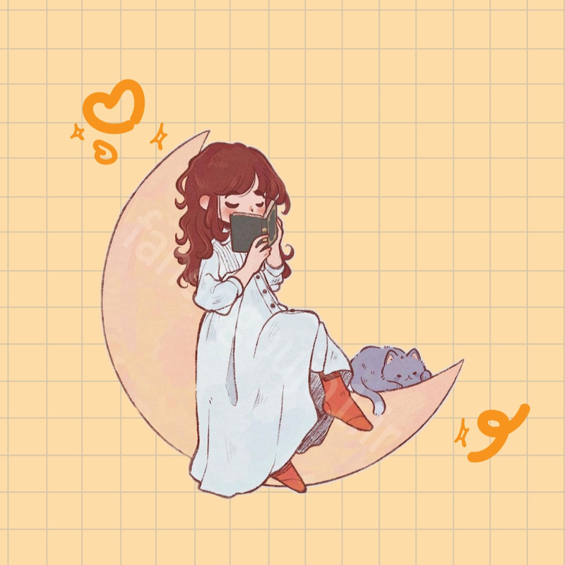 دختر و ماه🌙👩🏼‍🦰